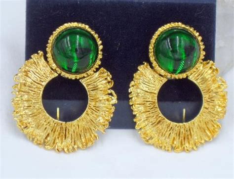 givenchy green earrings|vintage Givenchy earrings.